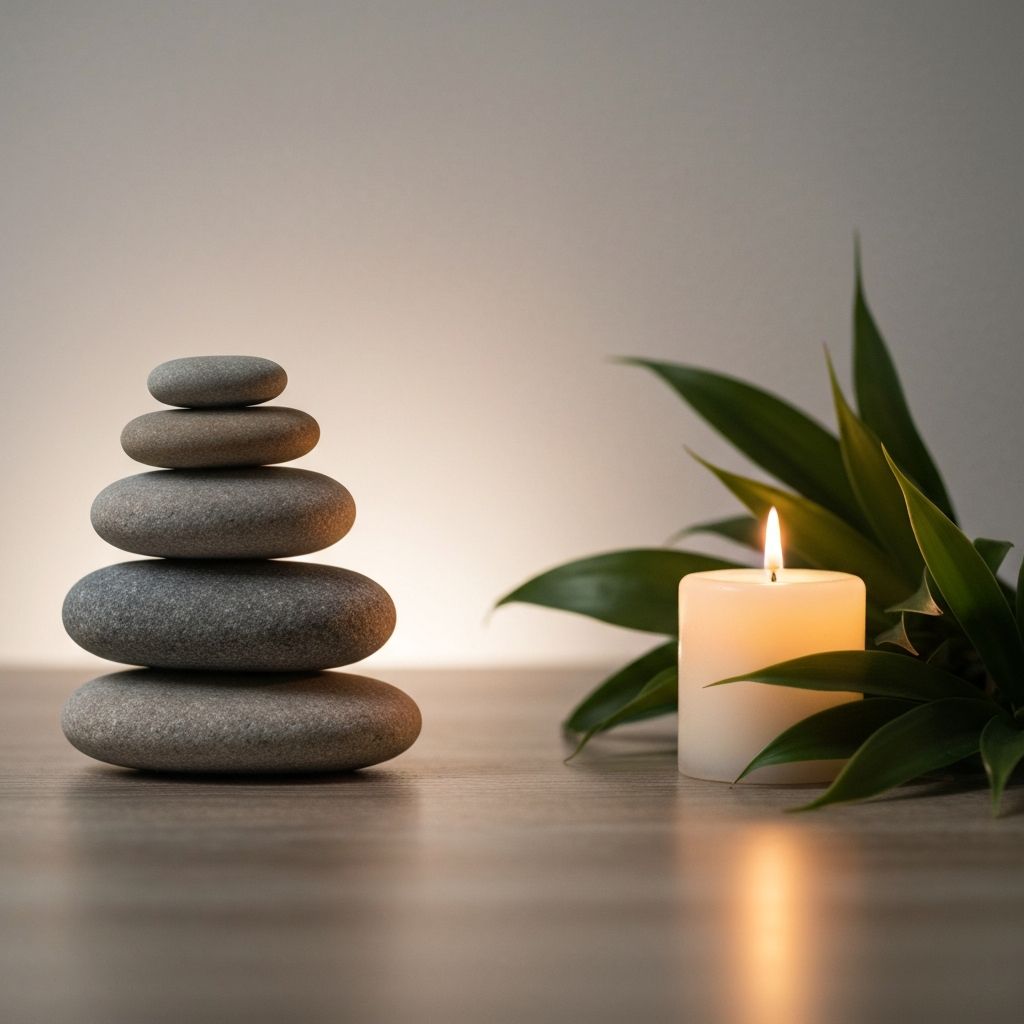 Stacked stones symbolizing balance and meditation